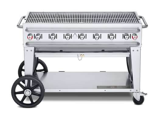 Crown Verity Pro Series Rental 48" Gas Grill with Crash Bars, Propane/50 & 100 lb Tanks - CV-RCB-48-SI50/100