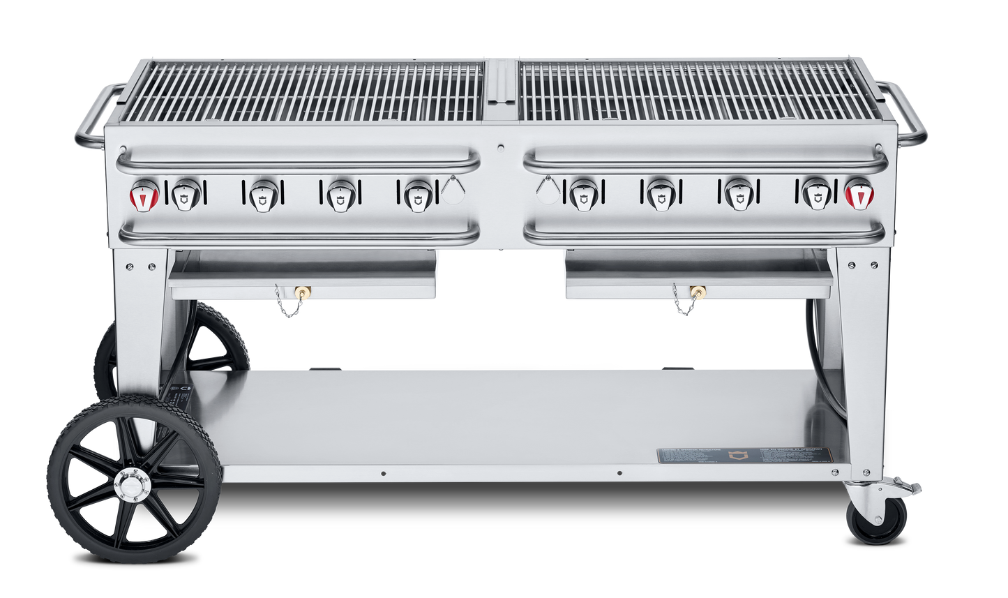 Crown Verity Pro Series Rental 60" Gas Grill with Crash Bars, Propane/50 & 100 lb Tanks - CV-RCB-60-SI50/100