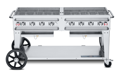 Crown Verity Pro Series Rental 60" Gas Grill with Crash Bars, Propane/50 & 100 lb Tanks - CV-RCB-60-SI50/100