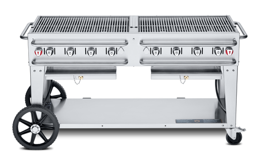 Crown Verity Pro Series Rental 60" Gas Grill with Crash Bars, Propane/20 & 30 lb Tanks - CV-RCB-60