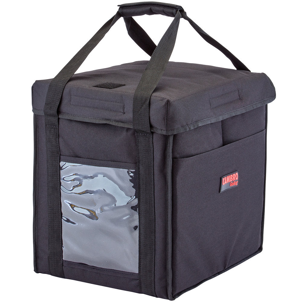 Cambro | GoBag Folding Delivery Bag, Black, Medium, 12" x 15" x 15" - ChefEquipment.com