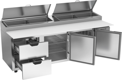 Beverage-Air | DPD93HC-2 Two Drawer Two Door Pizza Prep Table, 93"