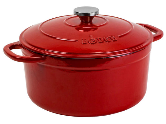 Lodge | Dutch Oven, 5.5 qt, Enamel Cast Iron, Red