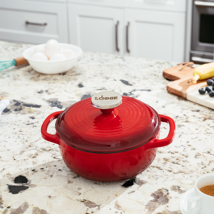 Lodge | Dutch Oven, 1.5 qt, Enamel Cast Iron, Red