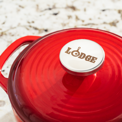 Lodge | Dutch Oven, 1.5 qt, Enamel Cast Iron, Red