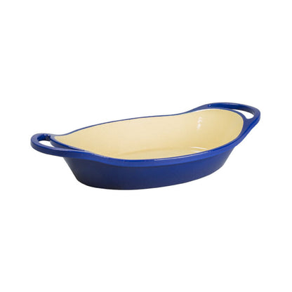 Lodge | Oval Casserole Dish, 2 qt, Enamel Cast Iron, Indigo