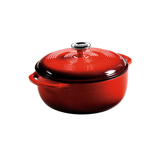 Lodge | Dutch Oven, 4.5 qt, Enamel Cast Iron, Red