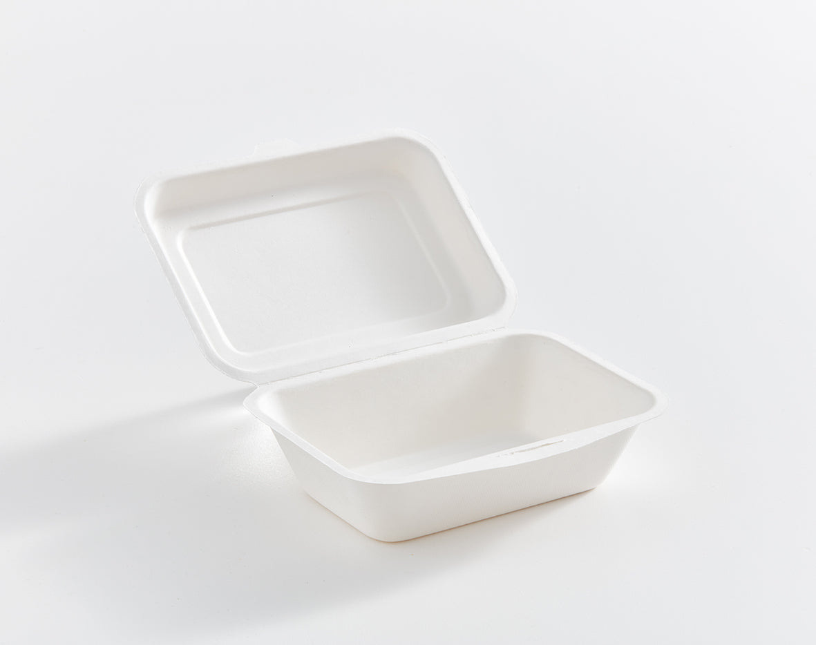 Eco Guardian | Compostable Clamshell Container, 8" x 8" x 3", Sugarcane (200-pack)