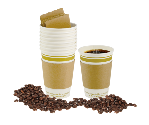 Eco Guardian | Compostable Paper Cup with Recyclable Sleeve, 12 oz (64-pack) - ChefEquipment.com