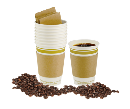 Eco Guardian | Compostable Paper Cup with Recyclable Sleeve, 12 oz (64-pack) - ChefEquipment.com