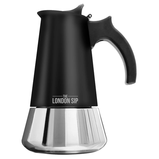 London Sip | Stovetop Espresso Coffee Maker, 10 cup, Black