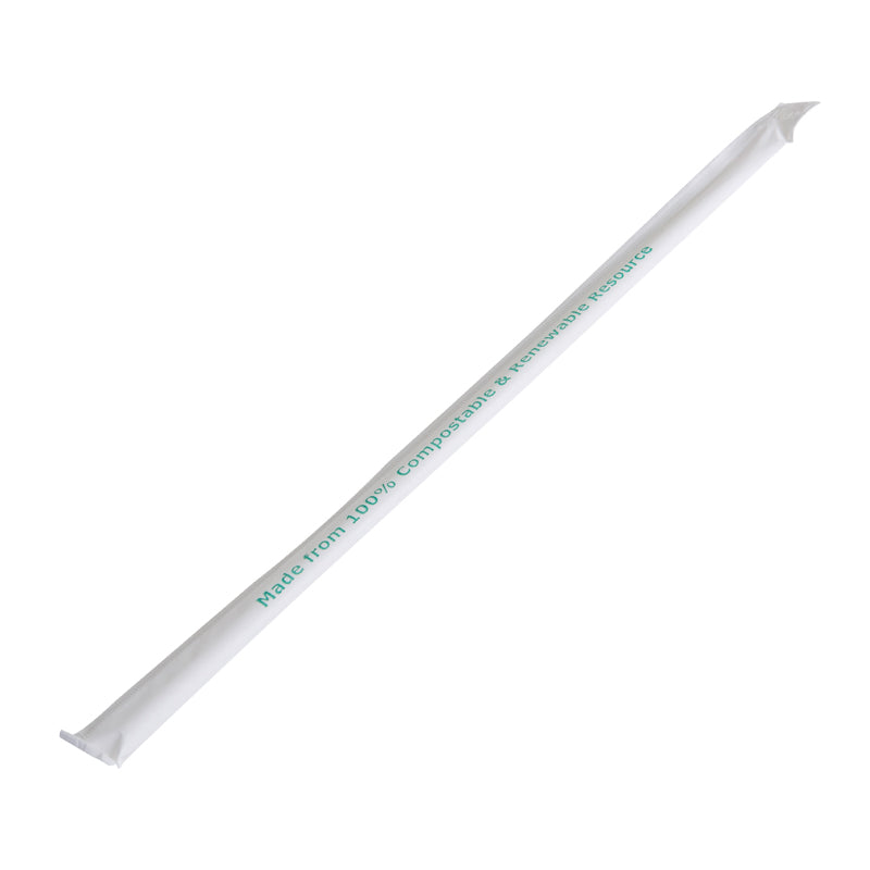 Eco-Packaging | Compostable Paper Wrapped Clear Straw, 7.75" (3600-pack)