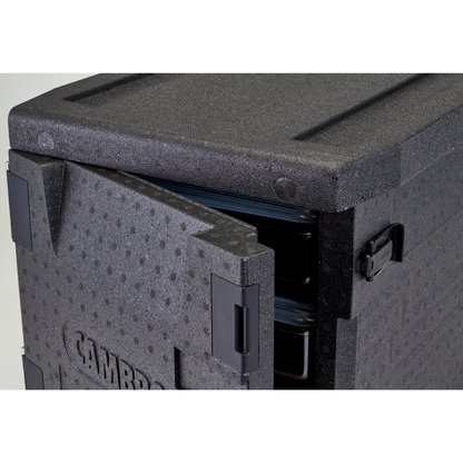 Cambro | Cam GoBox Insulated Front-Loading Food Pan Carrier, 4 Pan Capacity, Black