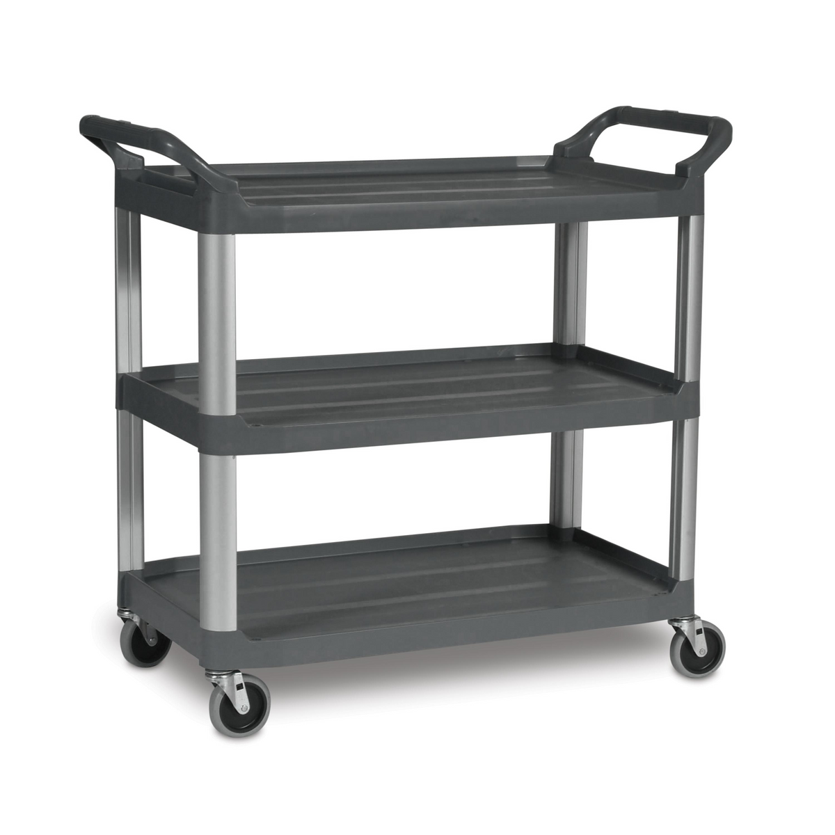 Rubbermaid Xtra 3 Shelf Utility Cart, 300 lb, Grey - FG409100GRAY