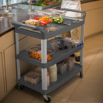 Rubbermaid | Xtra 3 Shelf Utility Cart, 300 lb, Grey