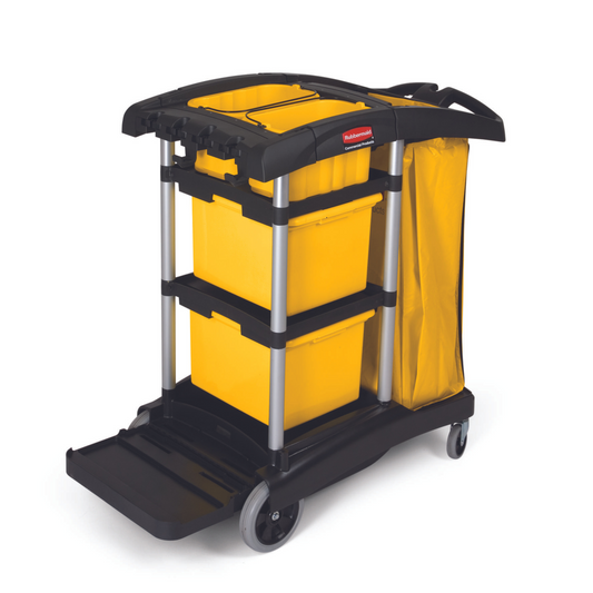 Rubbermaid | High-Capacity Janitorial Cleaning Cart, 2 x 30 qt Bins, 2 x 10 qt Caddies