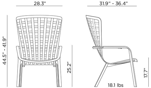 NARDI Folio Arm Lounge Chair (4-pack) - 40300.02.000
