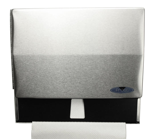 Frost | Universal Paper Towel Dispenser for Single Fold or Rolls, Brushed Stainless Steel