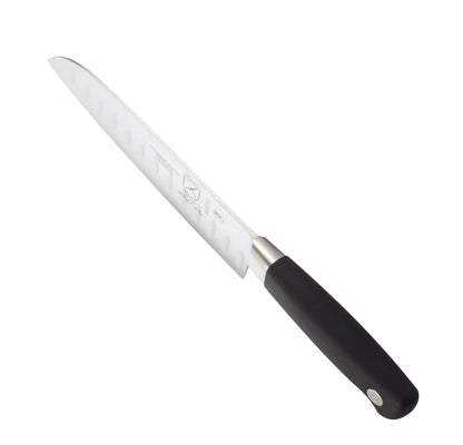 Mercer | Genesis Santoku, Granton Edge, 7", Black