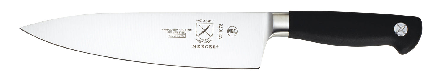 Mercer | Genesis Chef Knife, Short Bolster, 8", Black