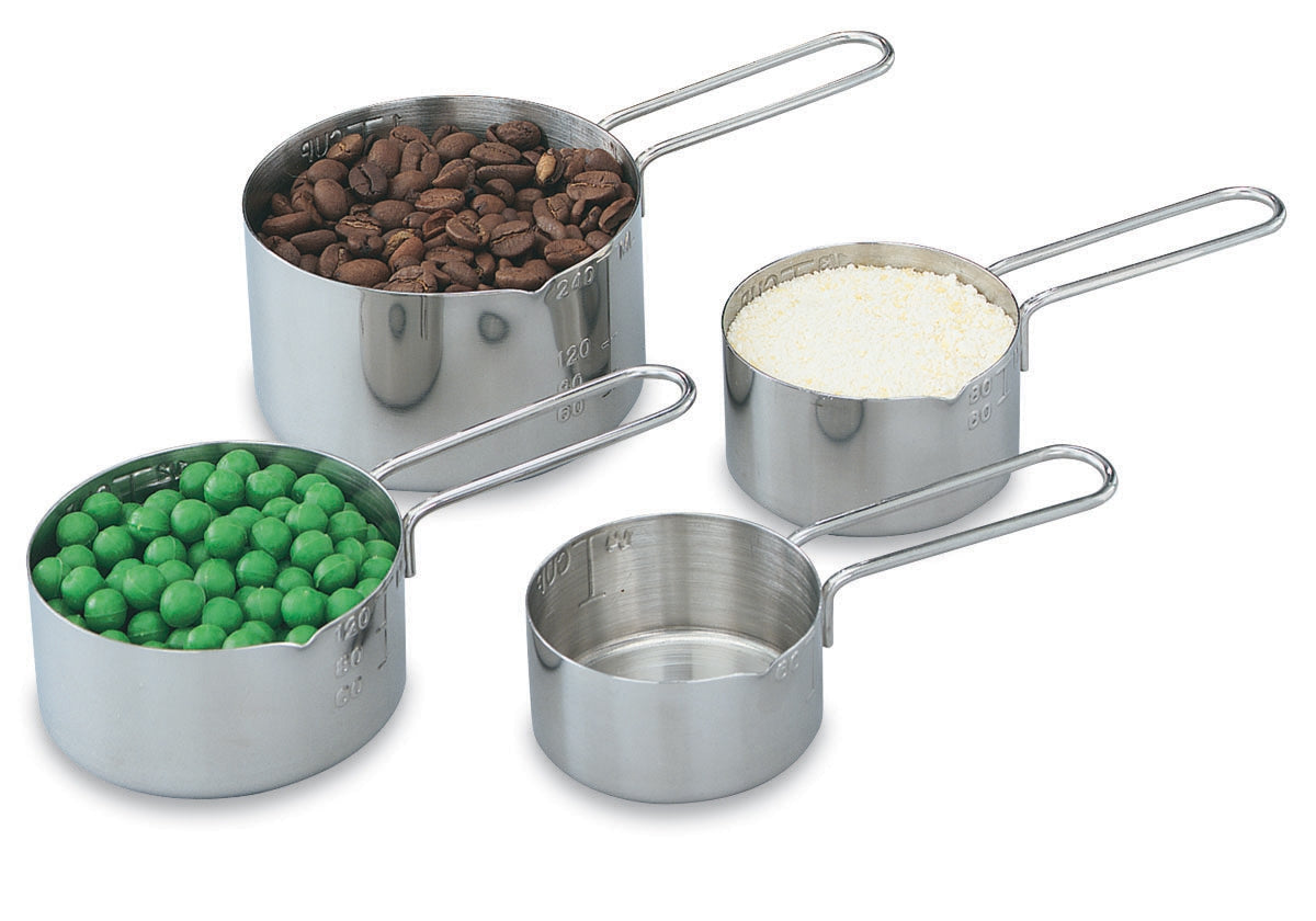 Vollrath | 4 Piece Measuring Cup Set, Stainless Steel - ChefEquipment.com