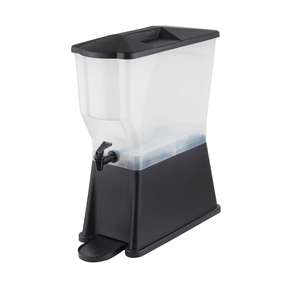 TableCraft | Slimline Beverage Dispenser, 3 Gal, Black/Clear Plastic