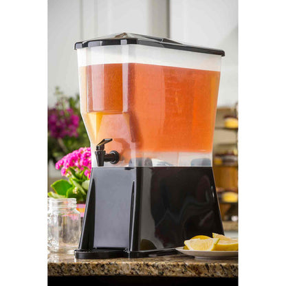 TableCraft | Slimline Beverage Dispenser, 3 Gal, Black/Clear Plastic