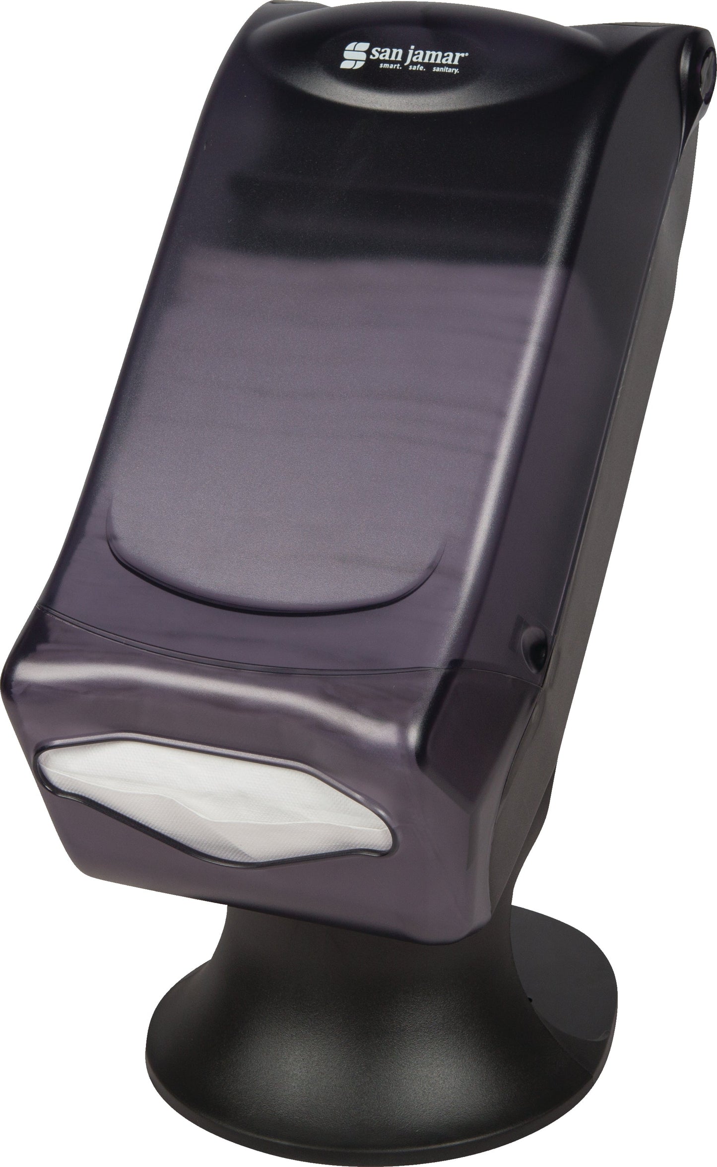 San Jamar | Venue Countertop Napkin Dispenser with Stand, Clear/Black