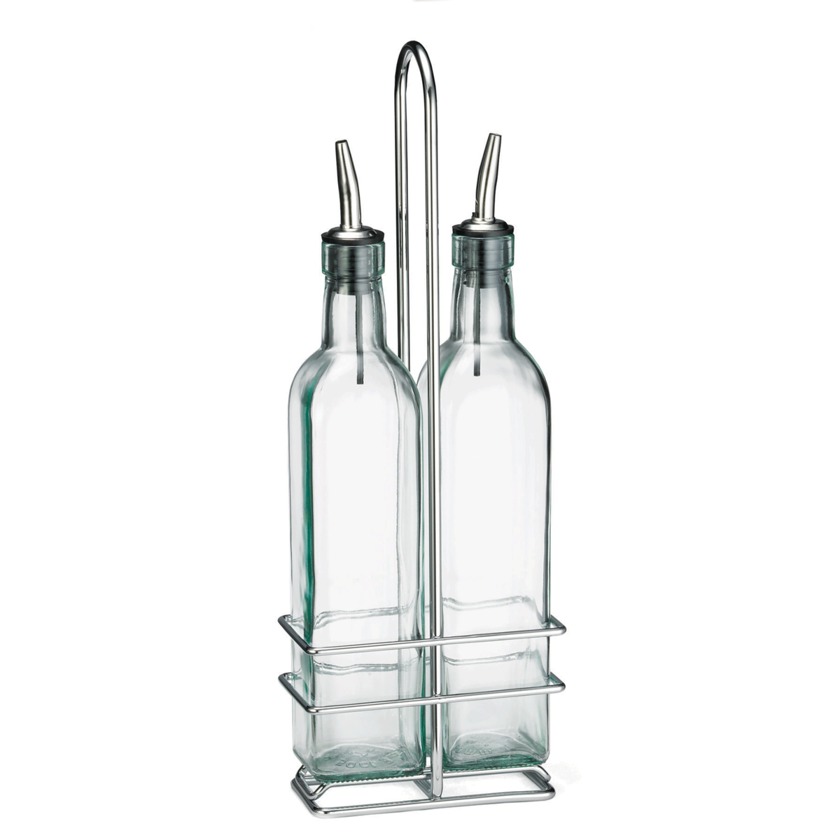 TableCraft | Prima Collection 3 Piece Cruet Set, Pourers, Glass/Stainless Steel/Chrome (6-pack)