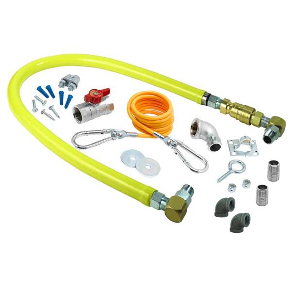 T&S | Safe-T-Link Gas Hose Kit, Swivel Link, 3/4" NPT x 48"