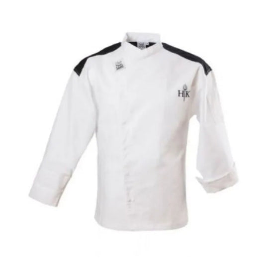 Chef Revival | Long Sleeve Chef Jacket with Black Yoke, Chef-tex material, Large, White, FINAL SALE