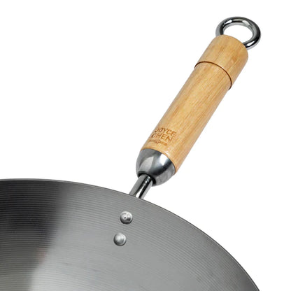 Joyce Chen | Classic Series Round Bottom Wok, 14", Carbon Steel/Birch Handles