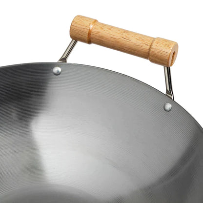 Joyce Chen | Classic Series Round Bottom Wok, 14", Carbon Steel/Birch Handles