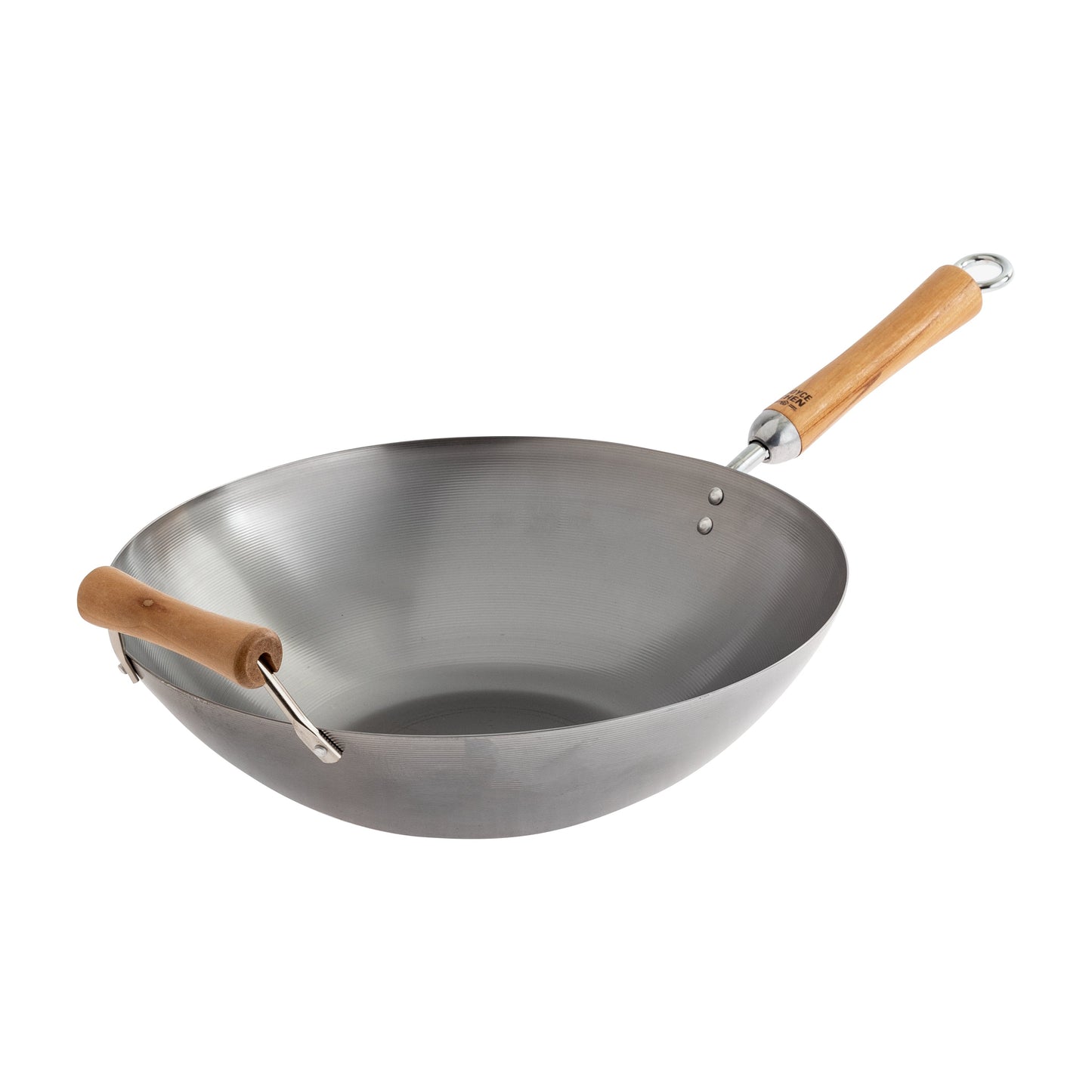 Joyce Chen | Classic Series Flat Bottom Wok, 14", Carbon Steel/Birch Handles