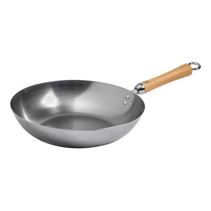 Joyce Chen | Classic Series Stir Fry Pan, 12", Carbon Steel/Birch Handle