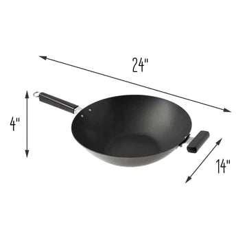 Joyce Chen | Professional Series Nonstick Flat Bottom Wok, 14", Carbon Steel/Resin Handles