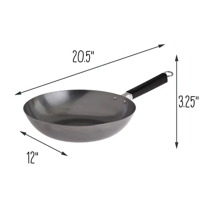 Joyce Chen | Professional Series Stir Fry Pan, 12", Carbon Steel/Resin Handle