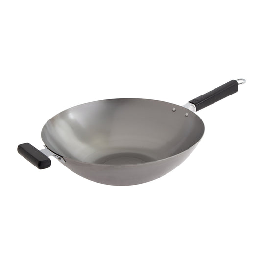 Joyce Chen | Professional Series Flat Bottom Wok, 14", Carbon Steel/Resin Handles