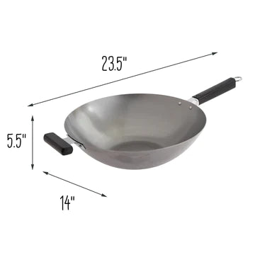 Joyce Chen | Professional Series Flat Bottom Wok, 14", Carbon Steel/Resin Handles