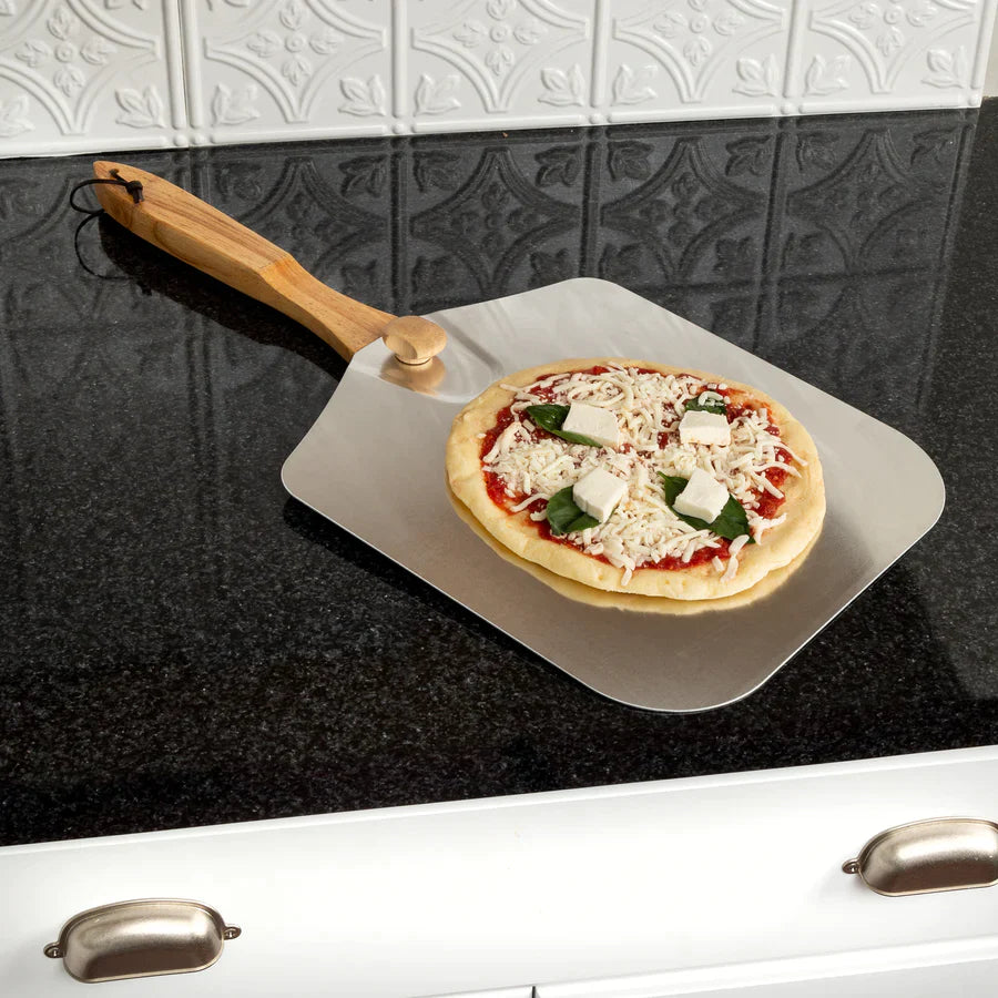 Old Stone Pizza Kitchen | Pizza Peel, Foldable Handle, 12" x 14", Aluminum/Wood