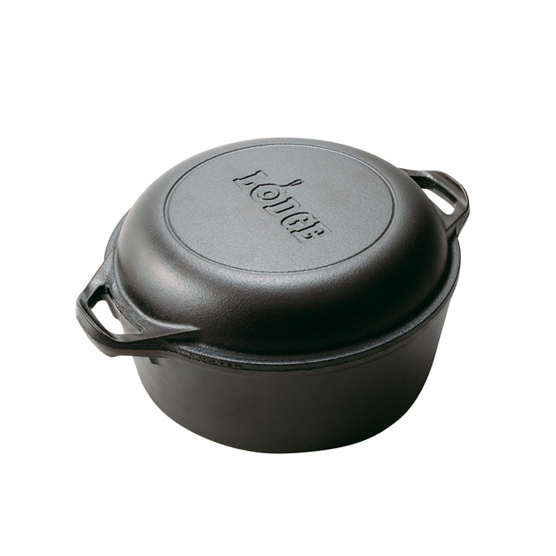 Lodge | Cast Iron Double Dutch Oven, 5 Qt