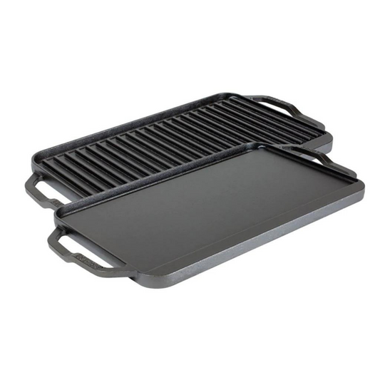 Lodge | Cast Iron Double Burner Reversible Grill/Griddle, 19.5" x 10"