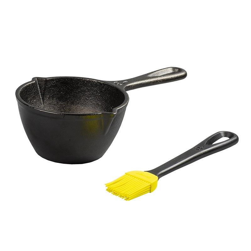 Lodge | Melting Pot and Silicone Brush Set, Cast Iron