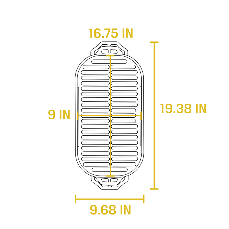 Lodge | Sportsman Pro Cast Iron Grill, 16.75" x 9"