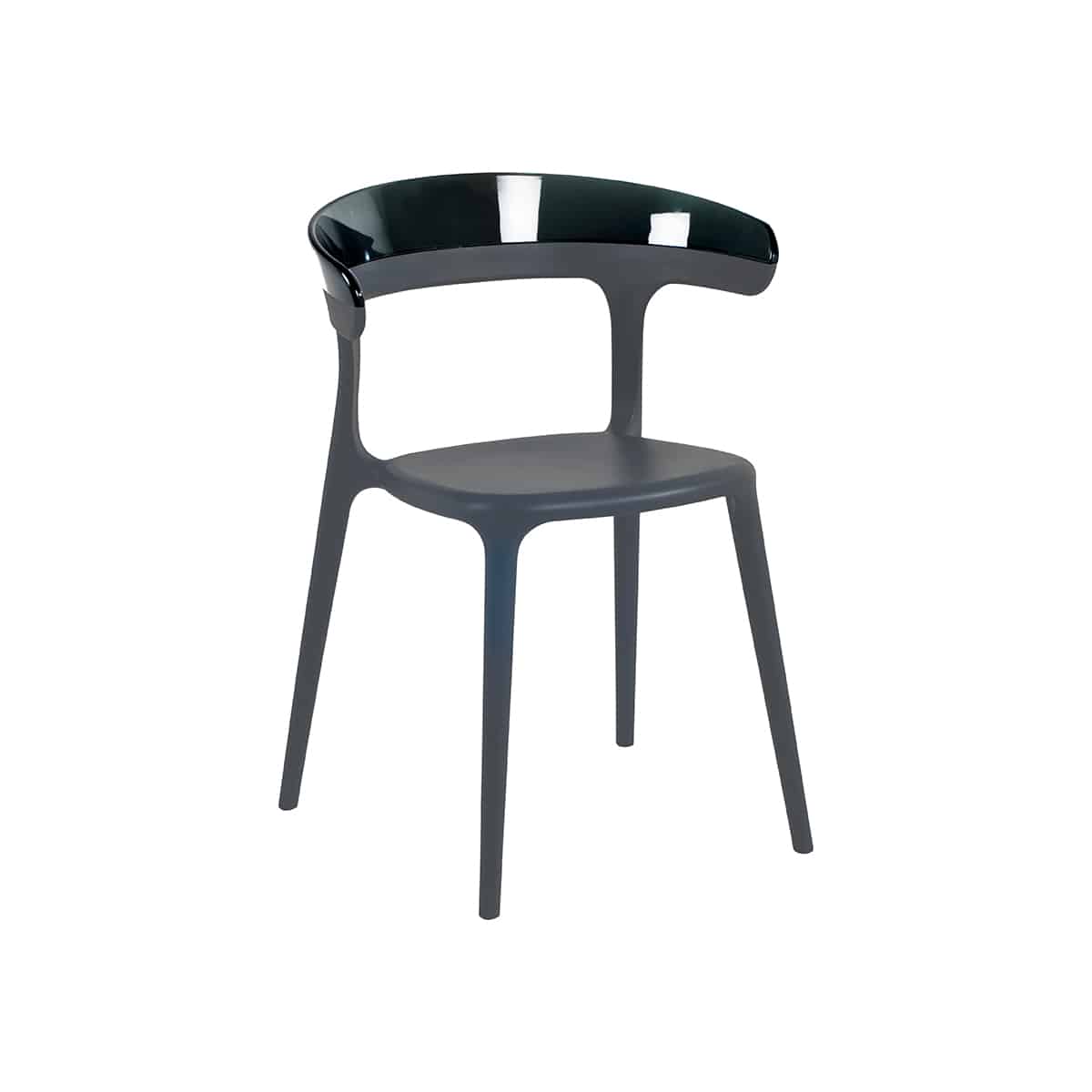 Papatya | Fauteuil Luna, Anthracite/Fumée (lot de 4)