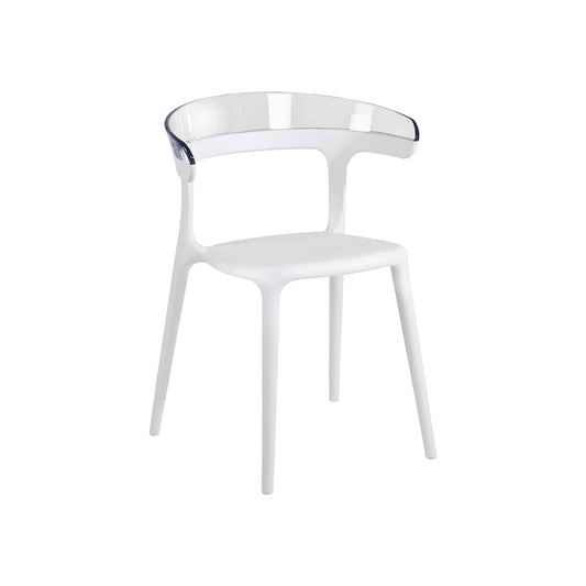 Papatya | Fauteuil Luna, blanc/transparent (lot de 4)