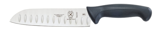 Mercer | Millennia Santoku Knife, Granton Edge, 7", Black