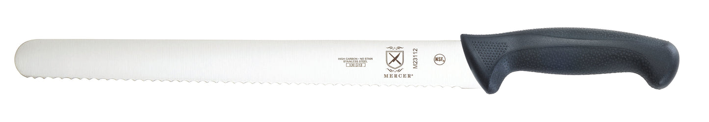 Mercer | Millennia Slicing Knife, Wavy Edge, 12", Black