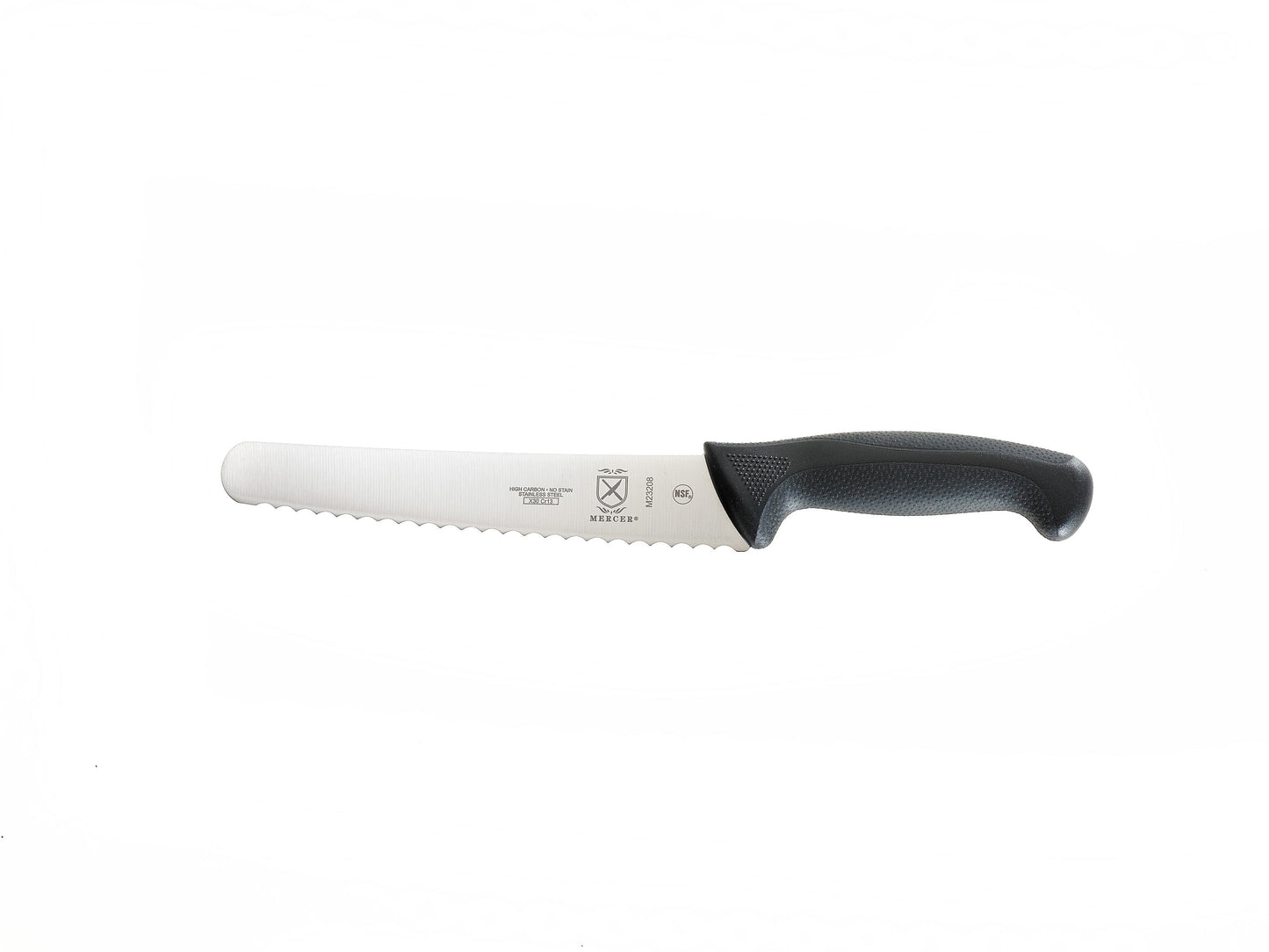 Mercer | Millennia Wide Bread Knife, Wavy Edge, 8", Black