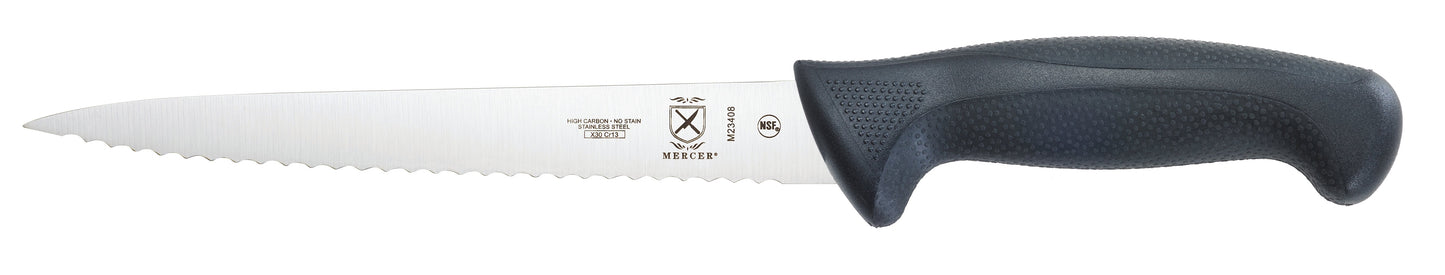 Mercer | Millennia Utility Knife, Wavy Edge, 8", Black